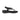 Black sandal with open-toe design on a white background