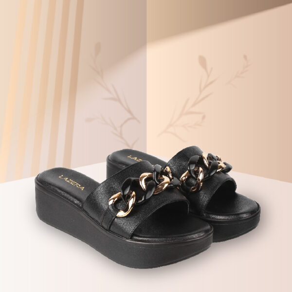 Platform slip discount on sandals black